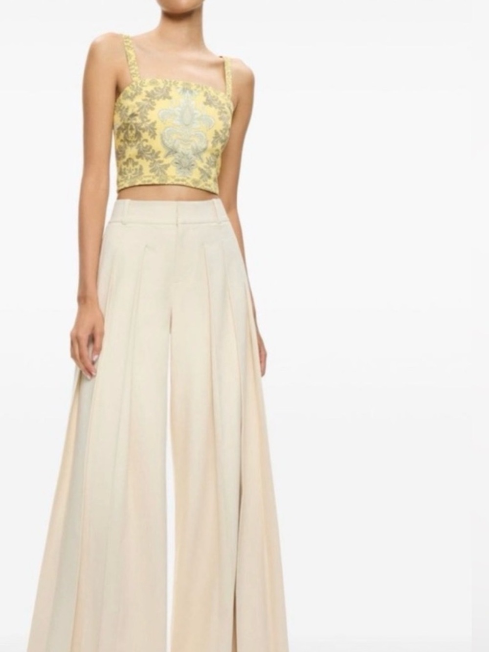 Alice + Olivia Sasha Lace-Up Back Cropped Top Size 4 NWT